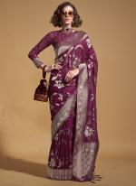 Georgette Wine Festival Wear Weaving Saree